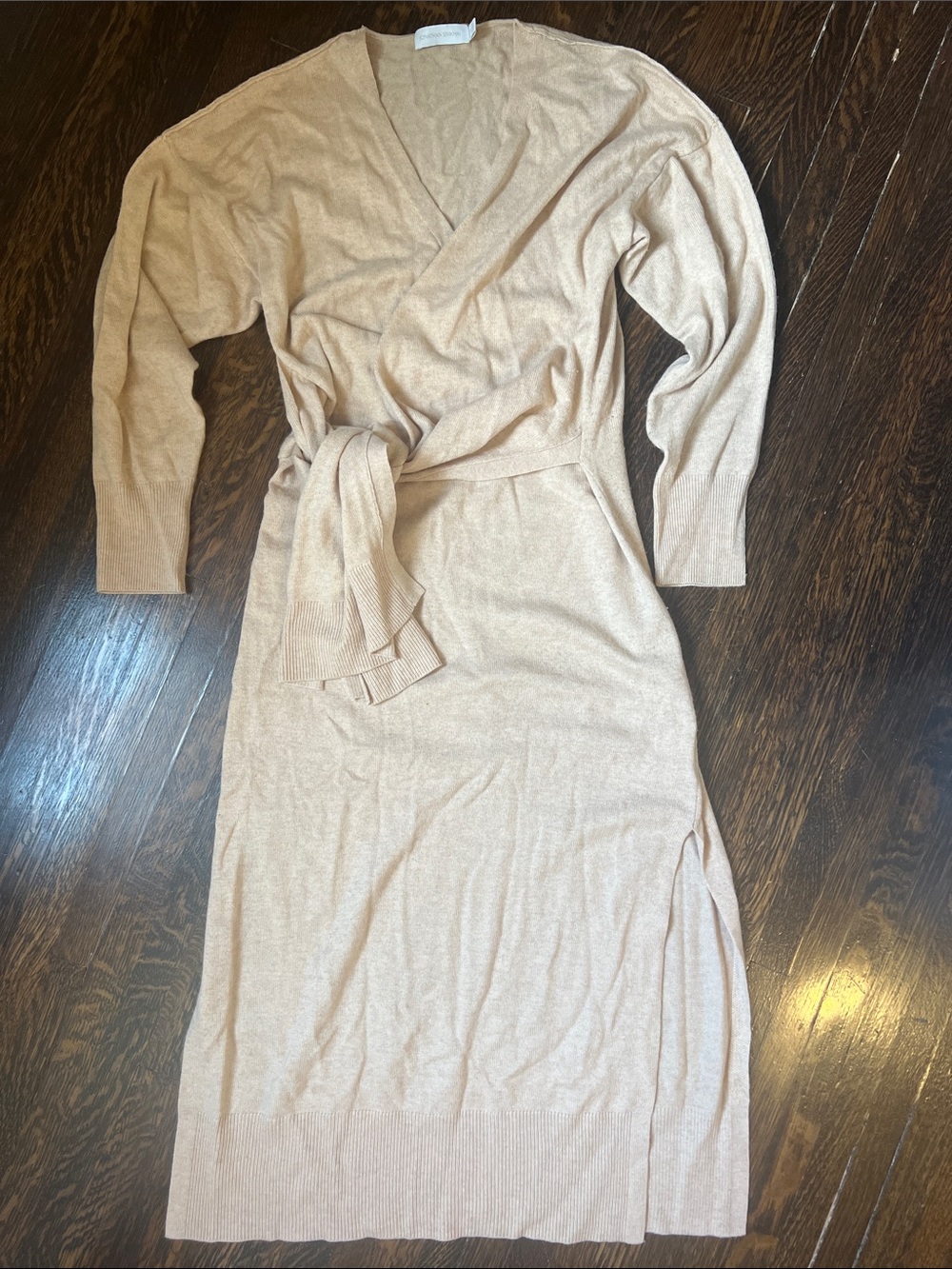 Jonathan Simkhai Light Cream V-Neck Knit Sweater